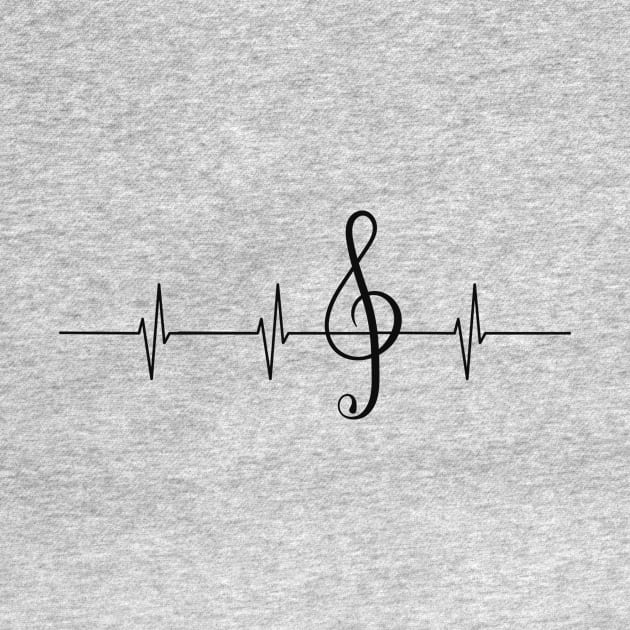 Music Pulse Musician Heartbeat Clef by Foxxy Merch